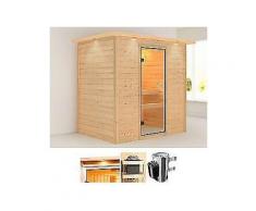 karibu massivholzsauna »ronja«, 196/146/198 cm, 3-6-kw plug & play mit int. strg.
