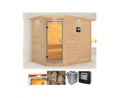 karibu massivholzsauna »tanami«, 236/184/208 cm, 9-kw-bio-ofen mit ext. steuerung