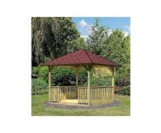 karibu set: holzpavillon »cordoba 2«, bxt: 289x289 cm, inkl. brüstung und fußboden