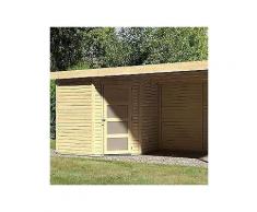 karibu gartenhaus »schwandorf 3«, gesamtmaß (bxt): 505x238 cm, mit anbaudach