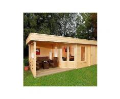 wolff set: gartenhaus »maja 40-b/2«, bxt: 753x349 cm, mit terrasse