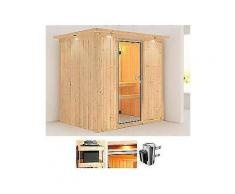 karibu systemsauna »anki«, 196/198/151 cm, 68 mm, 3,6-kw mit int. steuerung