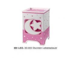 dalber led nachttischlampe mond & sterne, rosa/weiß