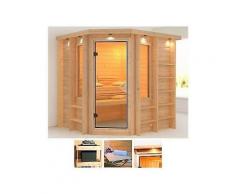 karibu massivholzsauna »cortona«, 218/198/212 cm, ohne ofen