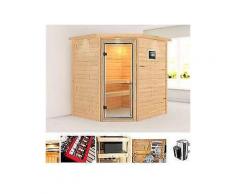 karibu massivholzsauna »elia«, 196/170/187 cm, 9-kw-ofen mit ext. steuerung