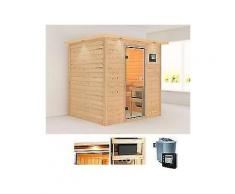 karibu massivholzsauna »anja«, 196/170/198 cm, 9-kw-ofen mit ext. steuerung