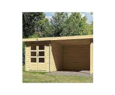 set: gartenhaus »ringköbing 4«, bxt: 537x297 cm, natur, inkl. anbau mit wänden