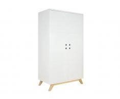 Kleiderschrank 2-türig Lynn Weiß/Natur, Bopita