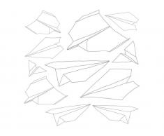 Sebra® Wandsticker Papierflieger, 11teilig