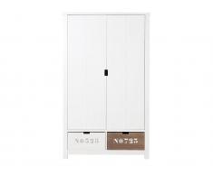 Kleiderschrank 2-türig Basic Wood White Wash, Bopita