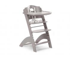 Treppenhochstuhl mit Gurt, Bügel und Tisch, Lambda 2 Buche Stone Grey, Childhome