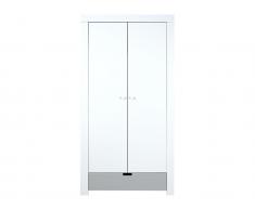 Kleiderschrank 2 -türig Medium Babyflex Weiß, Bopita Schubladen Front in verschiedenen Farben auswählbar, Pure Grey (96)