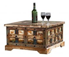 TheWoodTimes Truhen Couchtisch Delhi 70x70cm