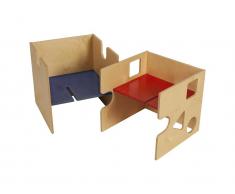 Kinder Sitzgruppe, Babycube 1x Stuhl und 1x Tisch Natur lackiert, Wandelstuhl Vielseitig einsetzbar
