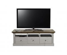 Wohnwand Monaco 3 Teilig Steens inkl. 1 TV Board + 2 Vitrinen, white wash - provence (M64)