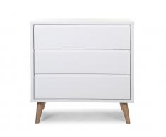Wickelkommode mit 3 Schubladen und Wickelaufsatz, Retro Rio White, Childhome