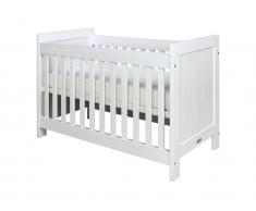 Babybett Basic Wood White Wash 60x120cm, Lattenrost höhenverstellbar, Bopita