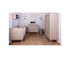 Babyzimmer 4-teilig, Babybett 60x120cm, Ironwood Ashen Childhome