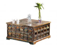 TheWoodTimes Truhen Couchtisch Delhi 90x90cm
