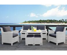 Garten Essgruppe Polyrattan OLINDA (6-tlg.) - Weiß