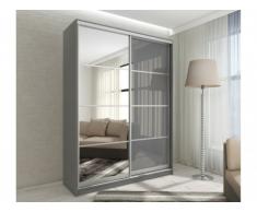 Kleiderschrank mit Spiegel YELENA - 2 Schiebetüren - Breite: 160cm