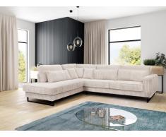 Großes Ecksofa - Ecke links - Cord - Beige - TESSIO von Maison Céphy