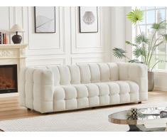 Sofa 3-Sitzer - Bouclé-Stoff - Elfenbeinfarben - LERICI von PASCAL MORABITO