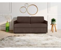 Schlafsofa 3-Sitzer Stoff CALIFE - Braun - Liegefläche: 140 cm - Matratzenhöhe: 14cm