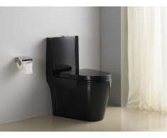 Stand-WC Keramik Spülkasten & Soft Close Automatik DAIKI II - Schwarz