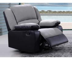 Relaxsessel Microfaser BILSTON - Grau/Schwarz