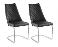 Stuhl Freischwinger 2er-Set ALFEO - Schwarz