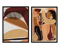Kunstdruck abstrakt 2er-Set - 50 x 70 cm - Kiefer & Harz - Mehrfarbig - ETILIE I & II