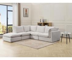 Ecksofa - Ecke links - Strukturstoff - Beige - BRUMADO