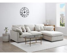 Ecksofa - Ecke rechts - Strukturstoff - Beige - TRODANO
