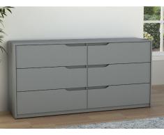 Kommode LUCILE II - 6 Schubladen - Holz (MDF) - Grau