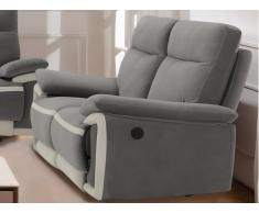 Relaxsofa elektrisch 2-Sitzer METTI - Samt - Grau