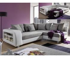 Ecksofa mit Schlaffunktion KUOPIO - Grau & Weiß - Ecke Rechts