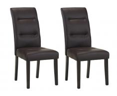 Stuhl 2er-Set Leder TADDEO - Braun