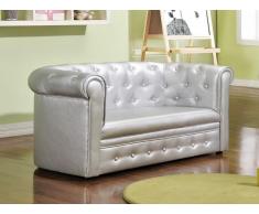 Chesterfield Kindersofa Tiana - Silber