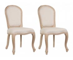 Stuhl 2er-Set Stoff & Holz LOUIS-PHILIPPE - Beige
