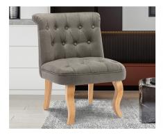 Sessel Barock MELOSIA - Leinen - Anthrazit