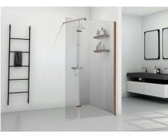 Duschtrennwand Seitenwand italienische Dusche EMILIA - 120(90+30)x200cm - Kupferfarben
