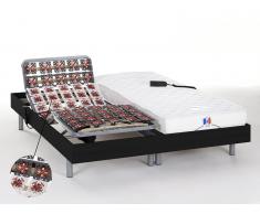 Matratzen elektrischer Lattenrost 2er-Set mit Okin-Motor Homere III - Schwarz - 2x 80x200 cm