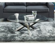 Couchtisch Sicherheitsglas & Stahl LEONORA