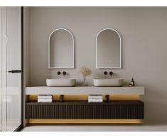 2er-Set bogenförmige Badezimmerspiegel - beschlagfrei - mit LED-Beleuchtung - 50 x 80 cm - ARCADI