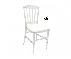 Stuhl 6er-Set Polycarbonat VICOMTE mit Stuhlkissen - Transparent