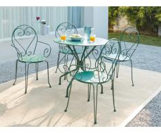 Garten Essgruppe GUERMANTES - Tisch & 4 Sessel - Grün