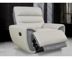 Relaxsessel Fernsehsessel COSMY - Leder - Hellgrau & Anthrazit