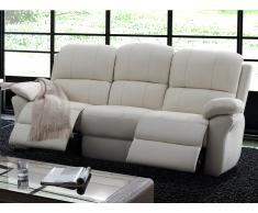 Relaxsofa Leder 3-Sitzer Milagro - Elfenbein