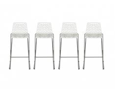 Barhocker 4er-Set Wilton - Polypropylen - Weiß
